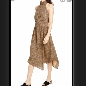 Joie Kehlani Halter animal print Midi Dress NWT